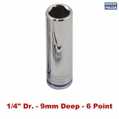 Kincrome K26505 - Deep Socket 9mm 1/4" Drive (Mirror Polish)
